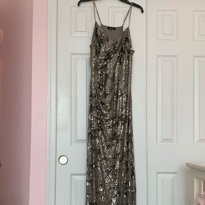 Pewter Sequin Gown
